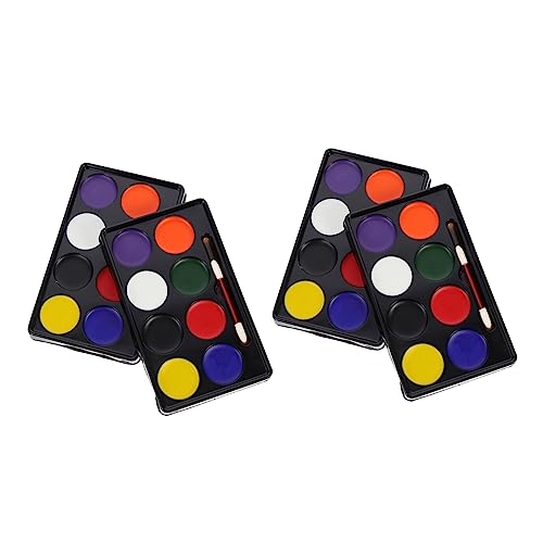 Tofficu Halloween-farben 4-teilig Gesichtsfarbe Für Fußballfans Wasserpinsel Gesichtsfarben Mit Nationalflagge Für Erwachsene Jungen Und Mädchen Leicht Zu Reinigen von Tofficu