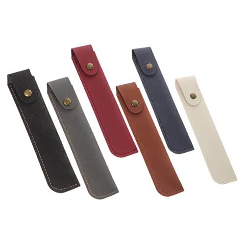 Tofficu 6stücke Stifthülle Aus Pu-Leder Stiftschutzhülle Stifteetui Für Kugelschreiber Praktische Aufbewahrungstasche Für Stifte von Tofficu