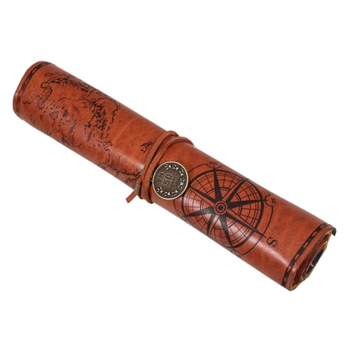 Tofficu Mäppchen Tasche Schreibwaren Veranstalter Schule Bleistift Lagerung Schreibtisch Büro Für Beutel Stifte Dark Brown Leder von Tofficu