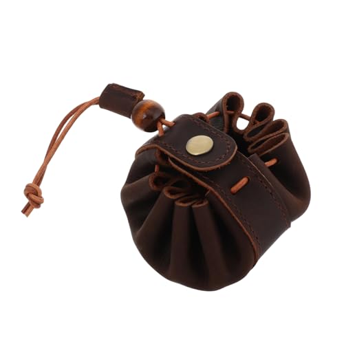 Tofficu Mini-geldbörse Aus Leder Mit Kordelzug Für Damen Münztasche Zum Aufbewahren Von Kleinteilen Handgefertigte Schlüsseletui Als Accessoire Praktische Tasche Für Münzen Und von Tofficu