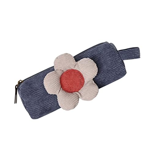 Tofficu Multifunktionales Federmäppchen aus Cord Großes Fassungsvermögen Stabiles Material Reibungslose Oberfläche als Organizer für Zeichenstifte und Schreibwaren Stilvoll in Nebelblau von Tofficu