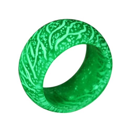 Tofficu Nachtleuchtender Damenring mit Grünem Riss Design Leichter Resin Schmuck Modischer Langlebiger Freundschaftsring für Alltag Party und Reise von Tofficu