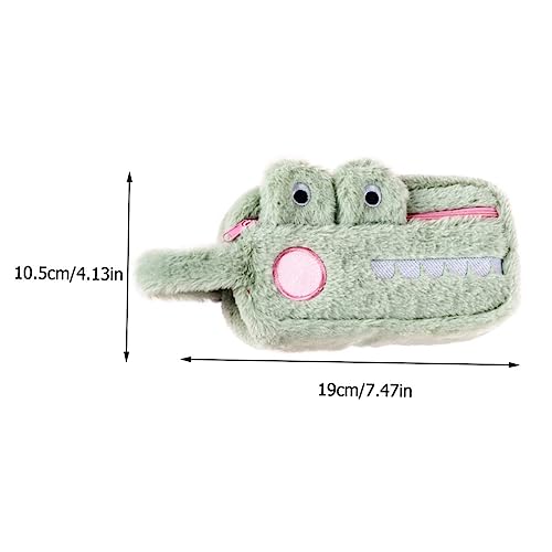 Tofficu Plüsch Federmäppchen Großes Kapazitäts Mäppchen Stifte Etui Krokodil Form Weiches Schüler Stifttasche Organizer für Schule und Büro Grün von Tofficu