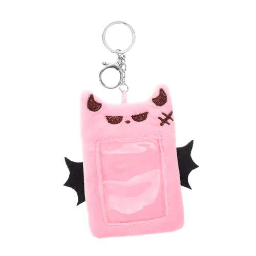Tofficu Plüsch-kartenhalter Mit Teufelsflügeln Multifunktionaler Schlüsselanhänger Für Fans Idealer Fotokarten-Schutz Für Schule Teenager Und Erwachsene Weiches Material von Tofficu