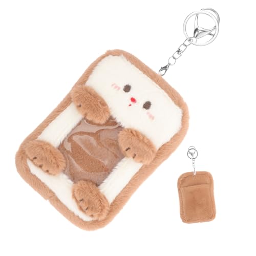 Tofficu Plüsch-kartenhülle Ausweishalter Mit Schlüsselanhänger Cartoon-kartenetui Kartenhüllen Aus Plüsch PVC-Material Kartenhalter Mit Plüschhülle Zum Organisieren Von Spielkarten von Tofficu