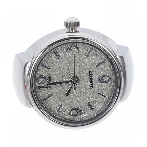 Tofficu Quartz Fingeruhr Ring Damen Analog Elastisch Ziffern Uhr Schmuckring Stilvoll Alltagsschmuck von Tofficu