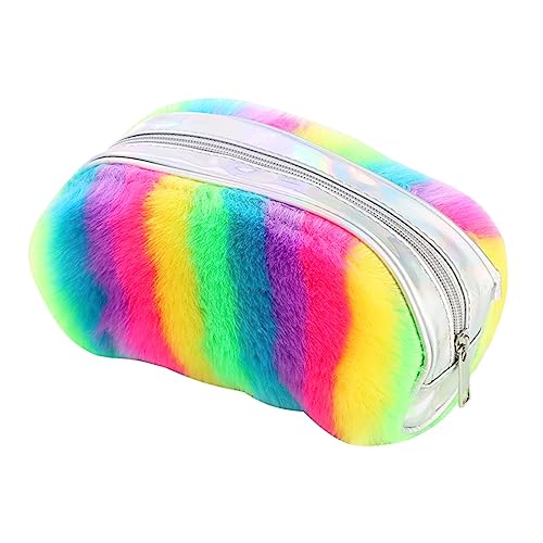 Tofficu Regenbogen Plüsch Federmäppchen - Schreibwaren Aufbewahrungstasche - Umweltfreundliches Pet & - Kinder Federmäppchen - Süßes Briefpapier - Ästhetisches Design von Tofficu