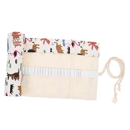 Tofficu Bleistift Rolltasche aus Canvas 48 Fächer Organizer für Künstlerbedarf Platzsparend für Buntstifte und Gelstifte von Tofficu