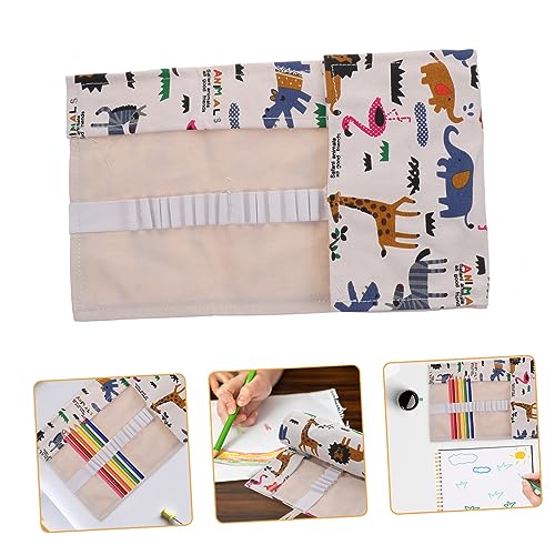 Tofficu Rollen Stiftvorhang Aus Leinwand Bleistift-Organizer-Halter Leinwand-Bleistift-Organizer Aufbewahrung Von Farbstiften Pinseltasche Mäppchen Mädchen Segeltuch Hohe Kapazität Manager von Tofficu