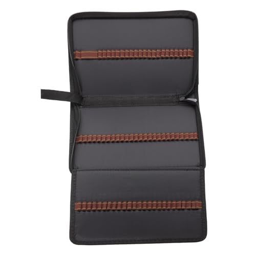 Tofficu Schwarzes Faltbares Federmäppchen aus Strapazierfähigem Canvas mit Reißverschluss Fächer Leichter Student Organizer für Stifte und Skizzen Waschbare Stifttasche für Schule und von Tofficu