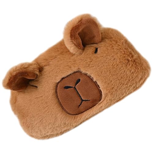 Tofficu Süßes Braunes Federmäppchen Plüschstifthalter Mit Reißverschluss Cartoon-Make-Up-Tasche Dekoratives Federmäppchen Schreibwarentasche Kosmetiktasche Für Kinder von Tofficu