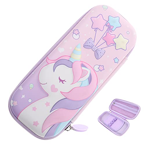 Tofficu Federmäppchen Mit Cartoon-Einhorn Stifte-Organizer Für Schüler Tragbare Aufbewahrungstasche Mit Reißverschluss Für Schreibwaren von Tofficu