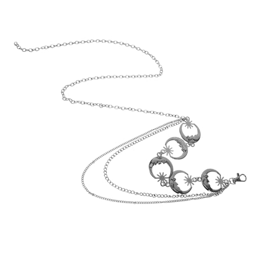 Tofficu Verstellbare Taillenkette Metall Bauchkette mit Mond und Sternelementen Vintage Hüftkette für Damen Jeans Kleid Accessoire Modisch Elegant von Tofficu