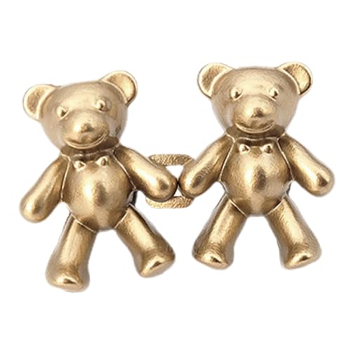 Tofficu Verstellbarer Jeans Taillenstraffer mit Niedlichem Bären Design Justierbarer Hosenbund Clip für Damen und Herren Wiederverwendbarer Hosenknopf Ersatz Vielseitig für Jeans Hosen von Tofficu