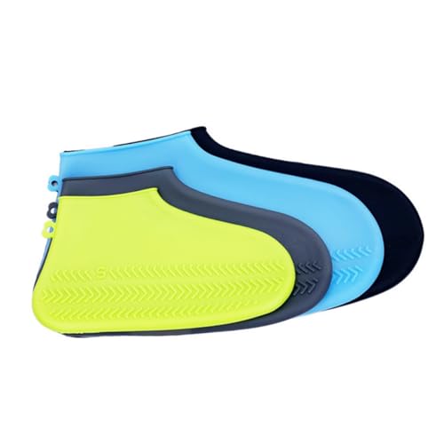 Tofficu wasserdichte Silikon Überschuhe rutschfest Wiederverwendbar Extra für Damen und Herren Schutzhülle für Outdoor Running Camping Garten Regenwetter Schwarz von Tofficu