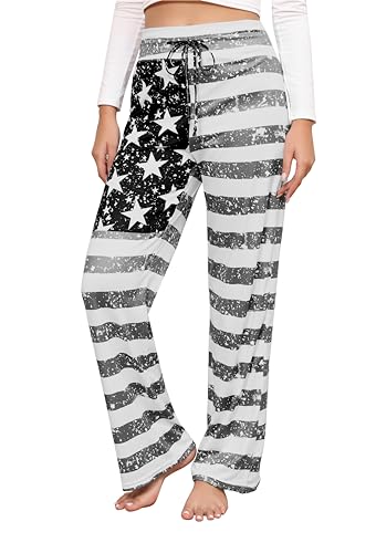 Damen Pyjamahose Bequeme Schlafhose für Zuhause Casual Damenhose Sommer Leichte Casual Strand, Color-1, S von Tofox