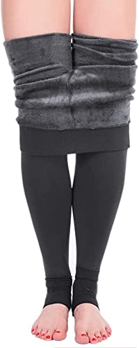 Winter Gefüttert Thermische Leggings für Damen Dicke Samt Dehnbare Leggings Damen Thermo Hohe Taille Stretch Hose von Tofox