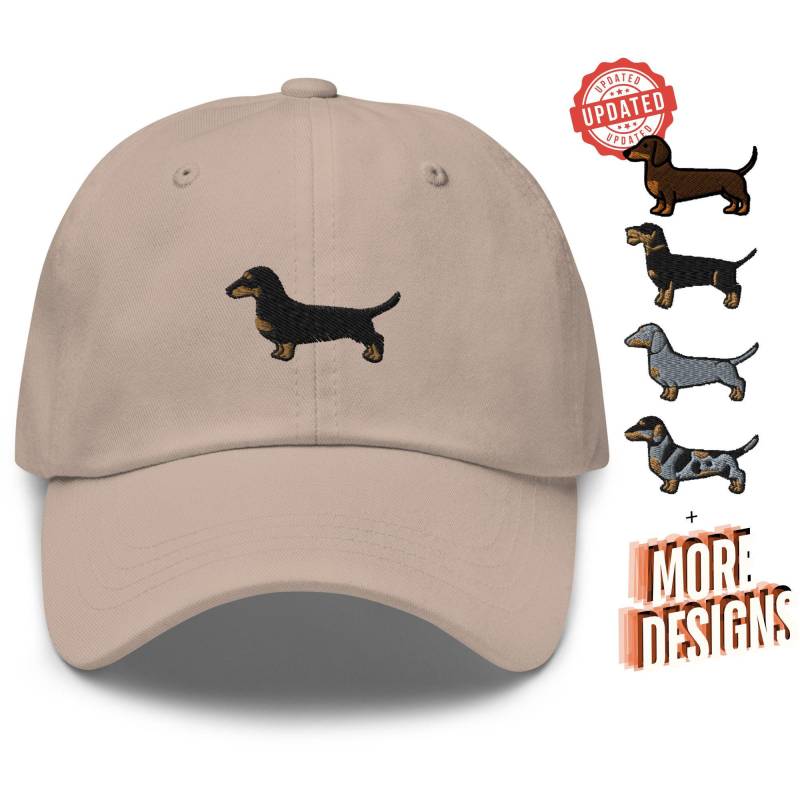 Dackel Bestickt Dad Cap Chino Cotton Twill Verstellbarer Unisex Hut von TofuTigerStudio