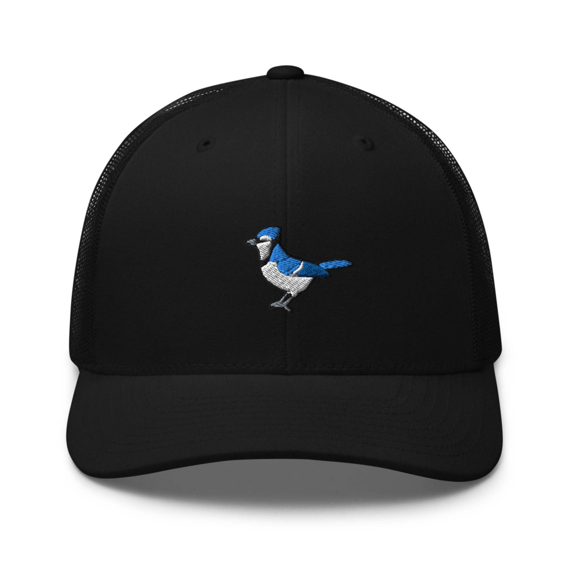 Blauhäher Vogel Bestickte Trucker-Cap Strukturierte Retro-Cap Mit Netzverschluss von TofuTigerStudio