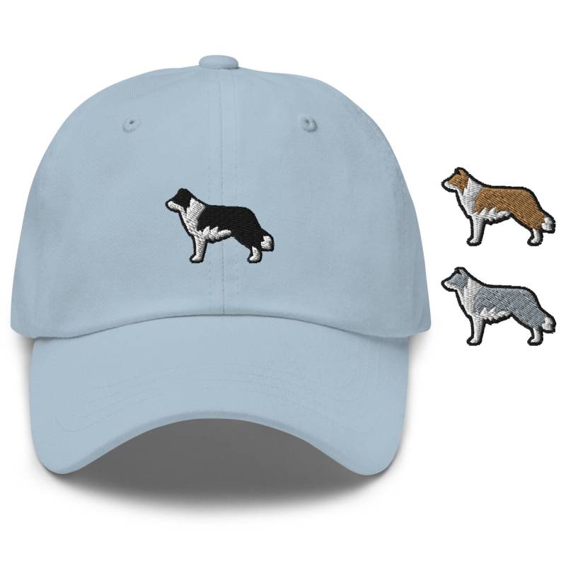 Border Collie Bestickte Dad Cap - Trendige Passform Bequemer Chino Baumwolltwill in Verschiedenen Farben Und Designs von TofuTigerStudio