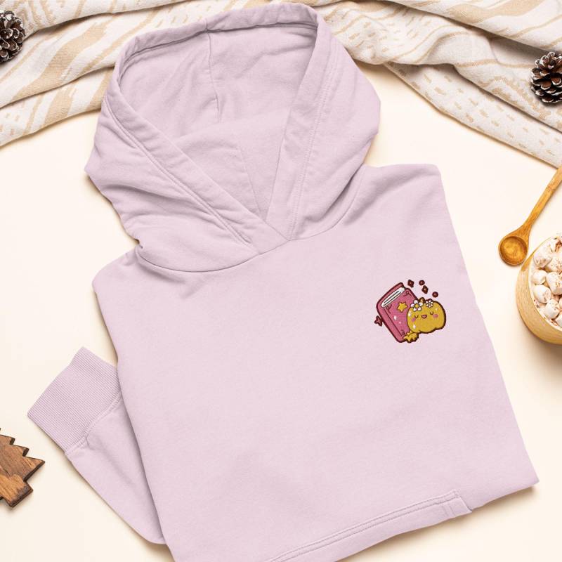 Buch Mit Kürbis Bestickter Hoodie Schwere Mischung Aus Baumwolle Und Baumwolle, Unisex-Passform von TofuTigerStudio
