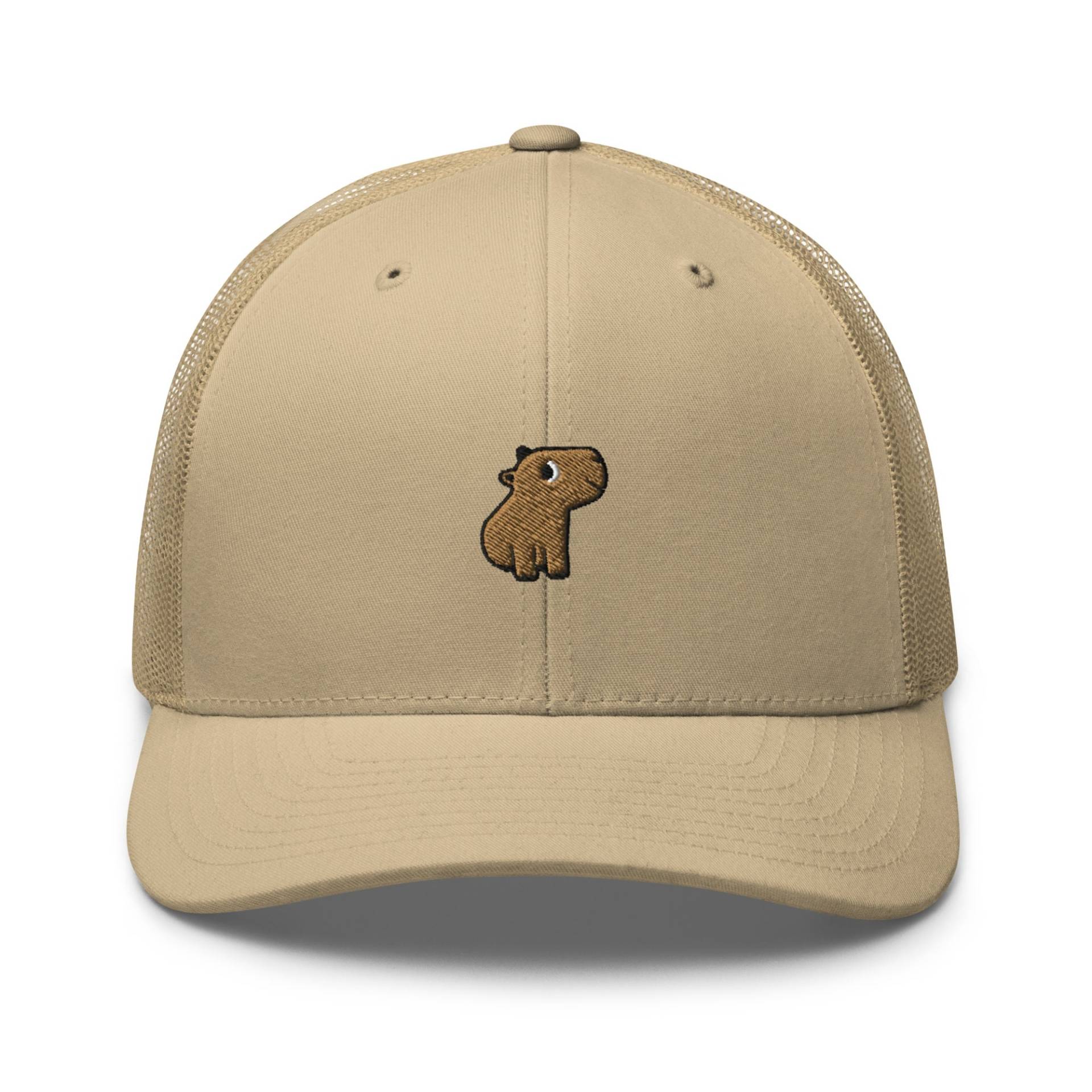 Capybara Bestickter Retro-Trucker-Hut - Strukturiert Mit Netzrücken in Verschiedenen Farben von TofuTigerStudio