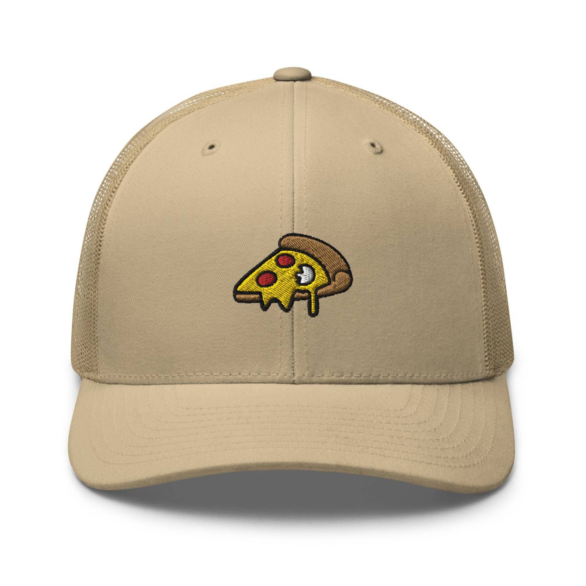 Cheesy Pizza Stück Bestickte Trucker Cap Strukturierte Retro Cap Mit Netzeinsatz Am Hinterkopf von TofuTigerStudio
