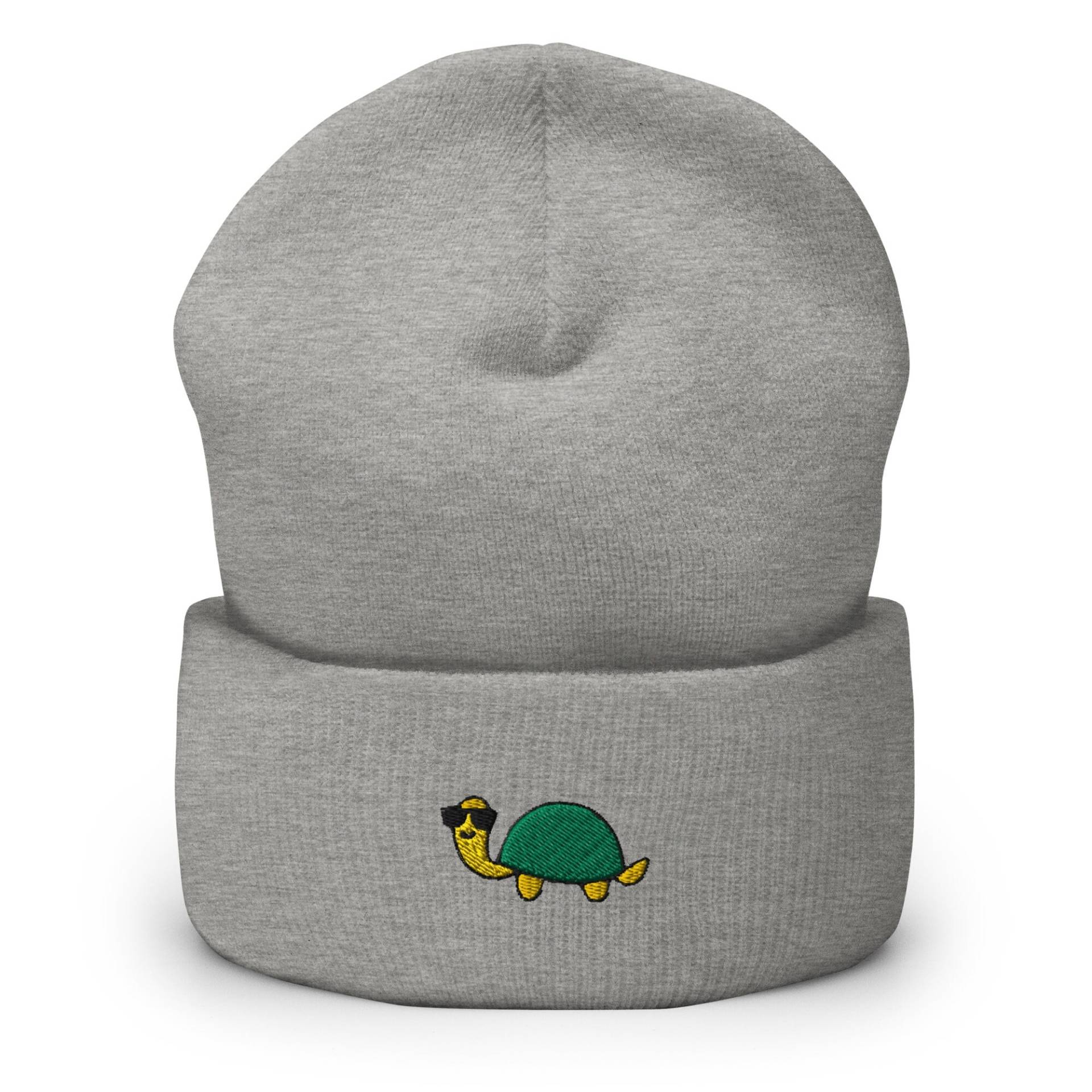 Coole Sunglass Turtle Embroidered Beanie - Warme Und Stilvolle Kopfbedeckung in Verschiedenen Farben von TofuTigerStudio