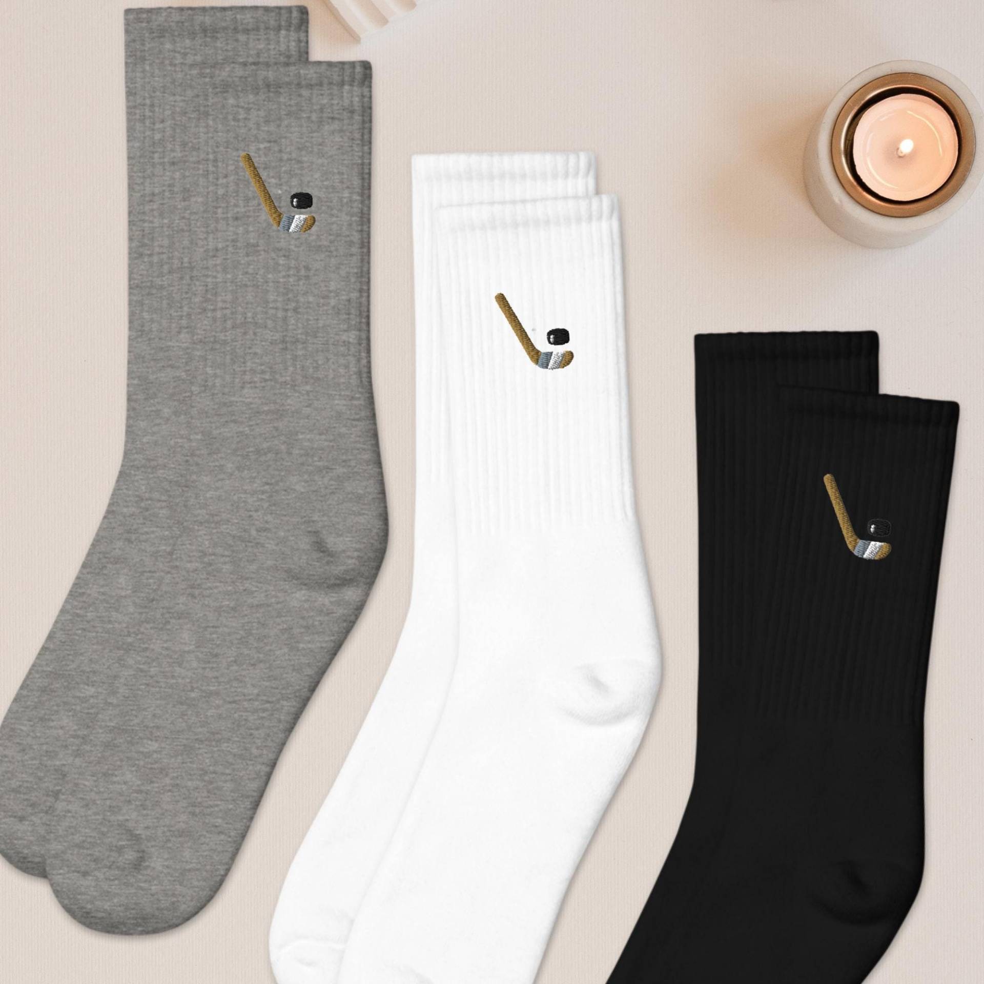 Eishockey Gestickte Socken Gepolsterte Baumwollmischung, Hergestellt in Den Usa von TofuTigerStudio