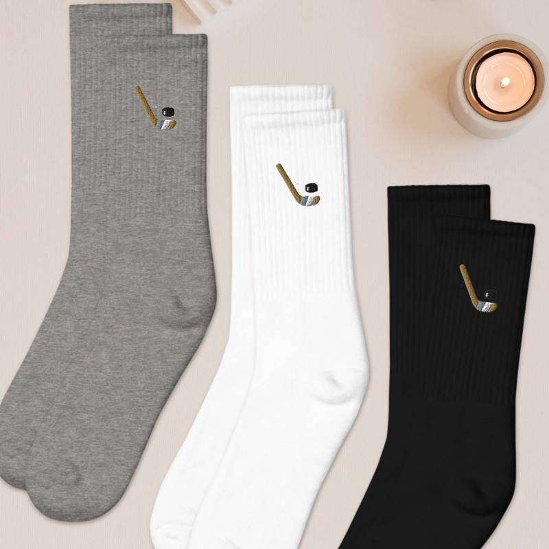 Eishockey Gestickte Socken Gepolsterte Baumwollmischung, Hergestellt in Den Usa von TofuTigerStudio