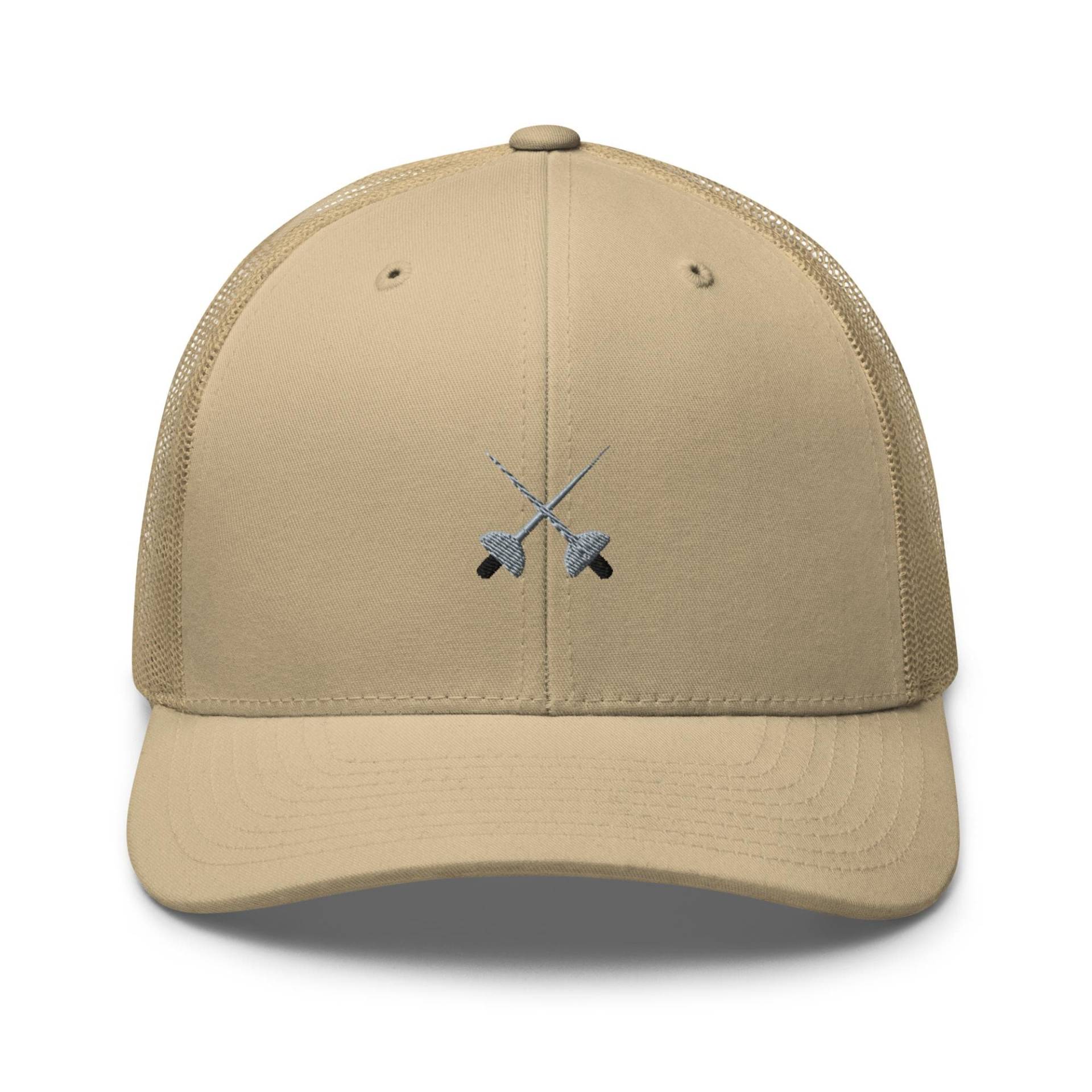 Fechtschwert Bestickte Trucker-Mütze Strukturierte Retro-Mütze Mit Netzeinsatz Am Hinterkopf von TofuTigerStudio