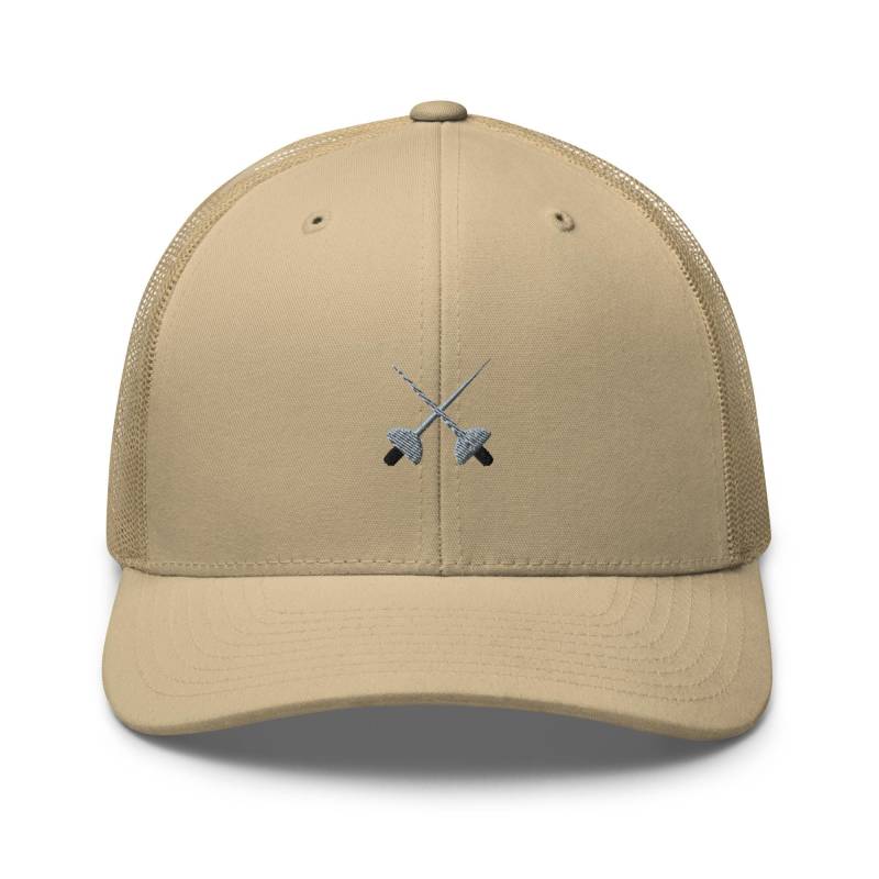 Fechtschwert Bestickte Trucker-Mütze Strukturierte Retro-Mütze Mit Netzeinsatz Am Hinterkopf Fechtschwert Bestickte Trucker-Mütze Strukturierte Retro-Mütze Mit Netzeinsatz Am Hinterkopf von TofuTigerStudio
