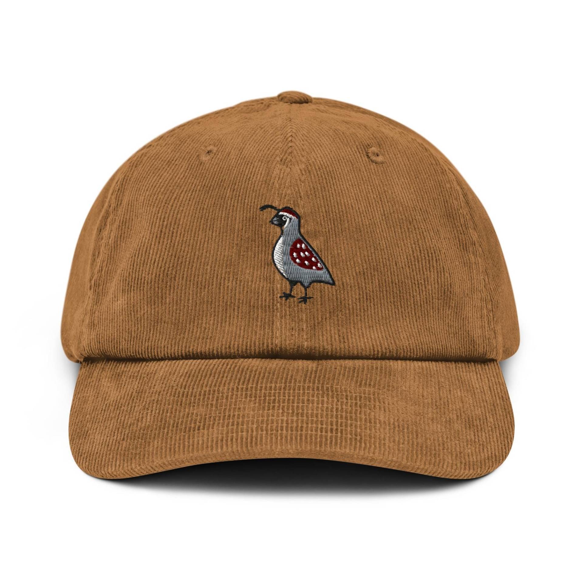 Gambel's Quail Bestickter Baumwollcordhut Verstellbare Passform von TofuTigerStudio