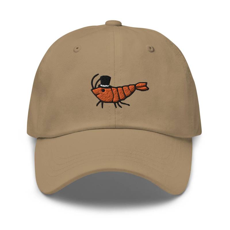 Garnelen Mit Hut Bestickte Dad Cap Verstellbare Unisex Chino Cotton Twill Cap von TofuTigerStudio