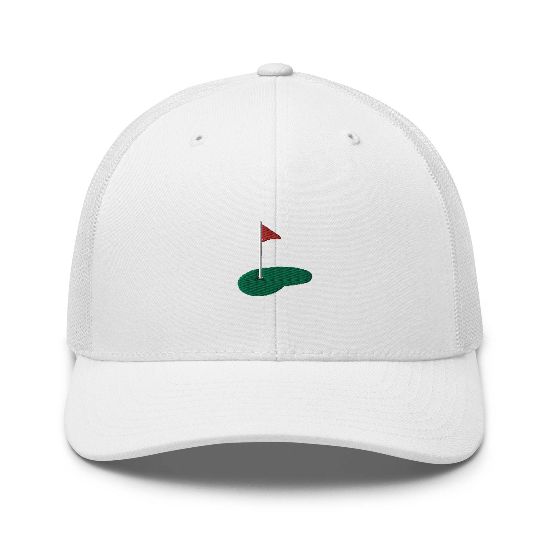 Golf Putting Green Bestickter Retro-Trucker-Hut - Strukturiert Mit Mesh-Rücken in Verschiedenen Farben von TofuTigerStudio