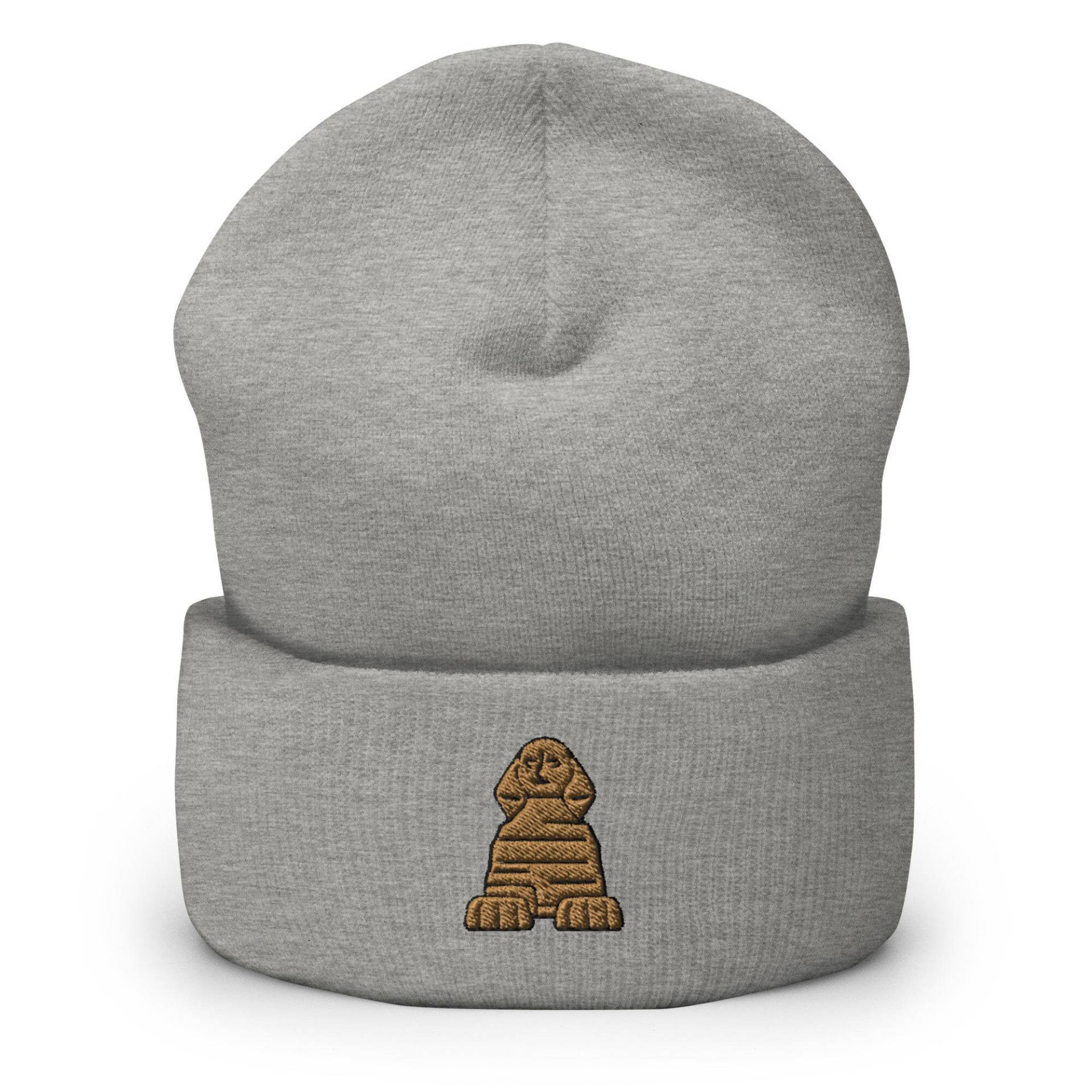 Große Sphinx Von Giza Bestickte Beanie - Warme Und Stilvolle Kopfbedeckung in Verschiedenen Farben von TofuTigerStudio