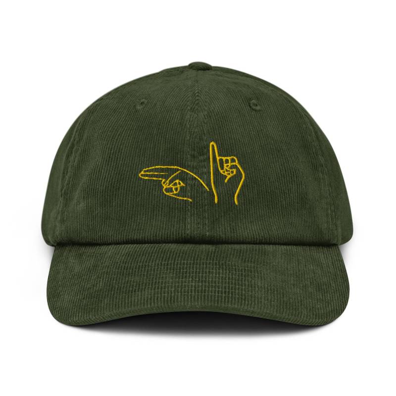 Hi Fingerspelling Asl Alphabet Bestickter Baumwoll-Cord-Hut Verstellbare Passform von TofuTigerStudio