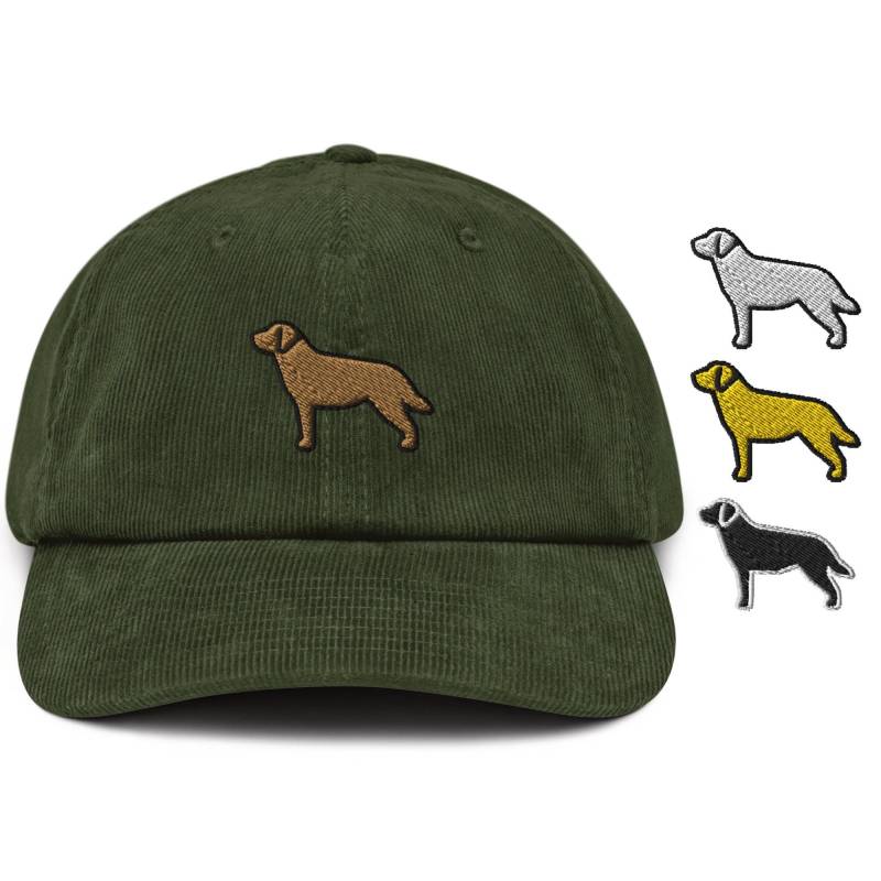 Labrador Retriever Bestickter Baumwoll-Cord-Hut Verstellbare Passform von TofuTigerStudio