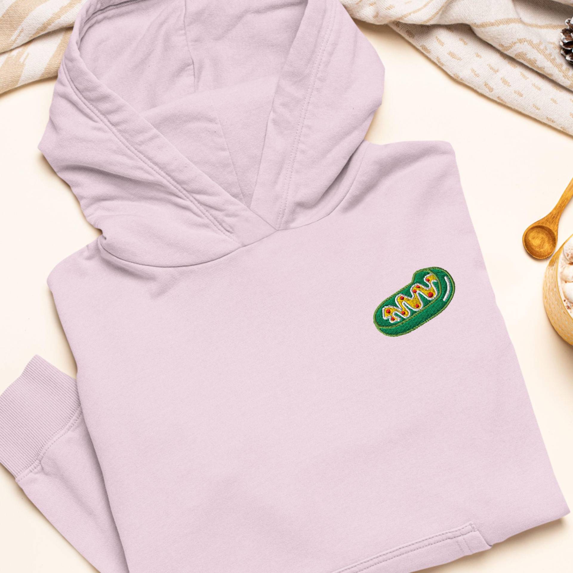 Mitochondrium Bestickter Hoodie Heavy Blend Cotton-Poly, Unisex Fit von TofuTigerStudio