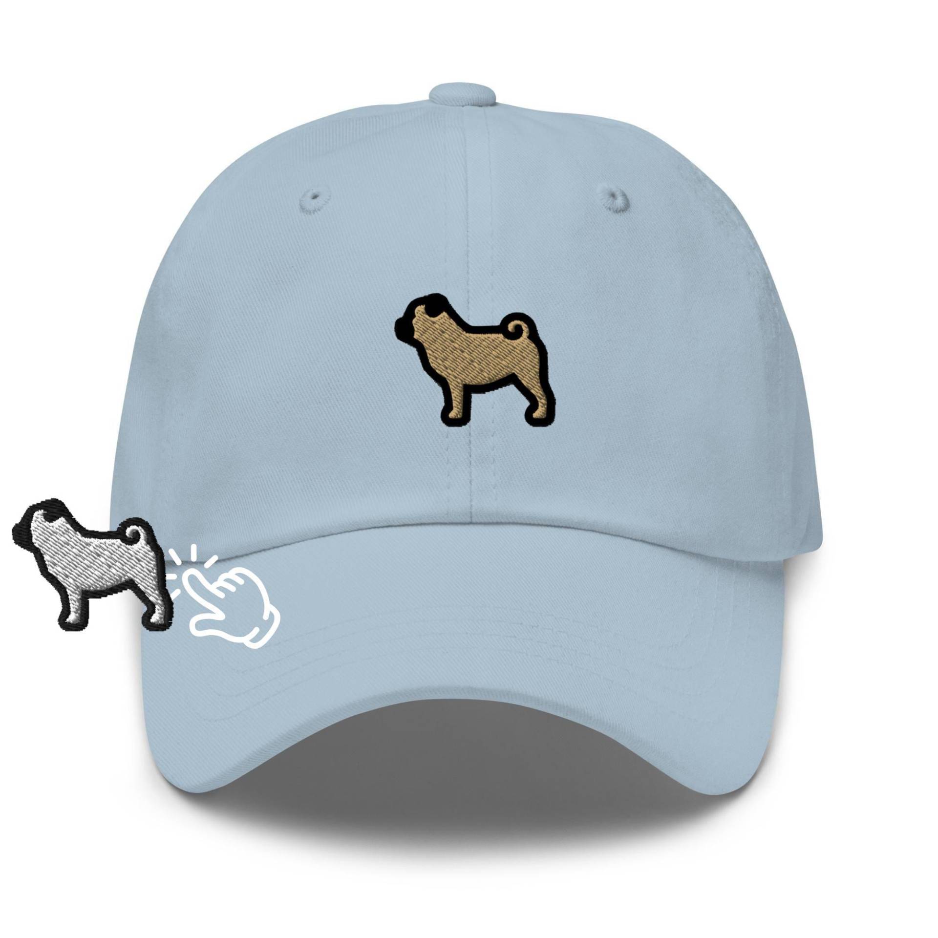 Mops Bestickte Dad Cap Unisex Chino Cotton Twill Cap von TofuTigerStudio
