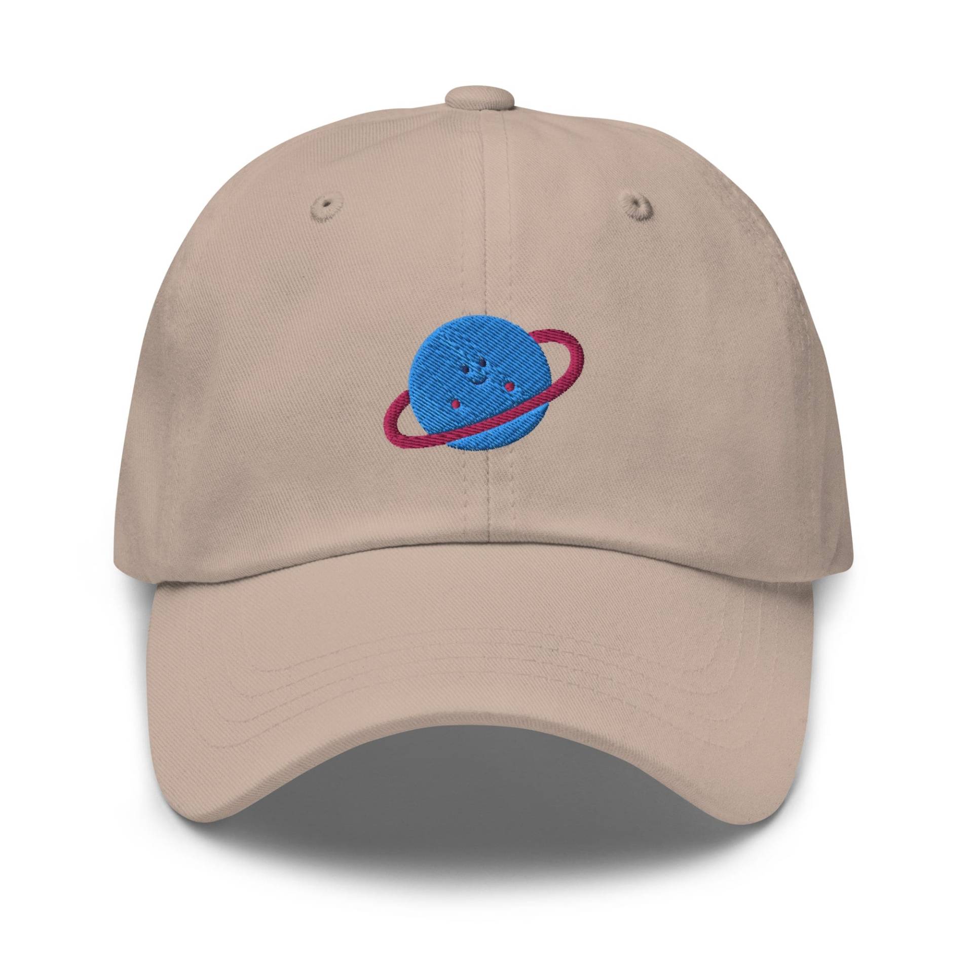 Niedliche Lächelnde Planetembroidered Dad Cap - Trendiges Unstrukturiertes Design Bequemer Chino Baumwollköper in Einer Vielzahl Von Farben von TofuTigerStudio