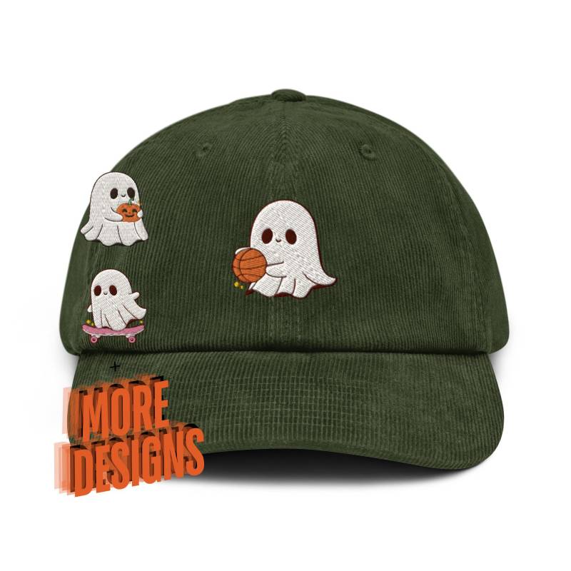 Süßer Hobby Ghost Gestickter Baumwoll-Cord-Hut Verstellbare Passform von TofuTigerStudio