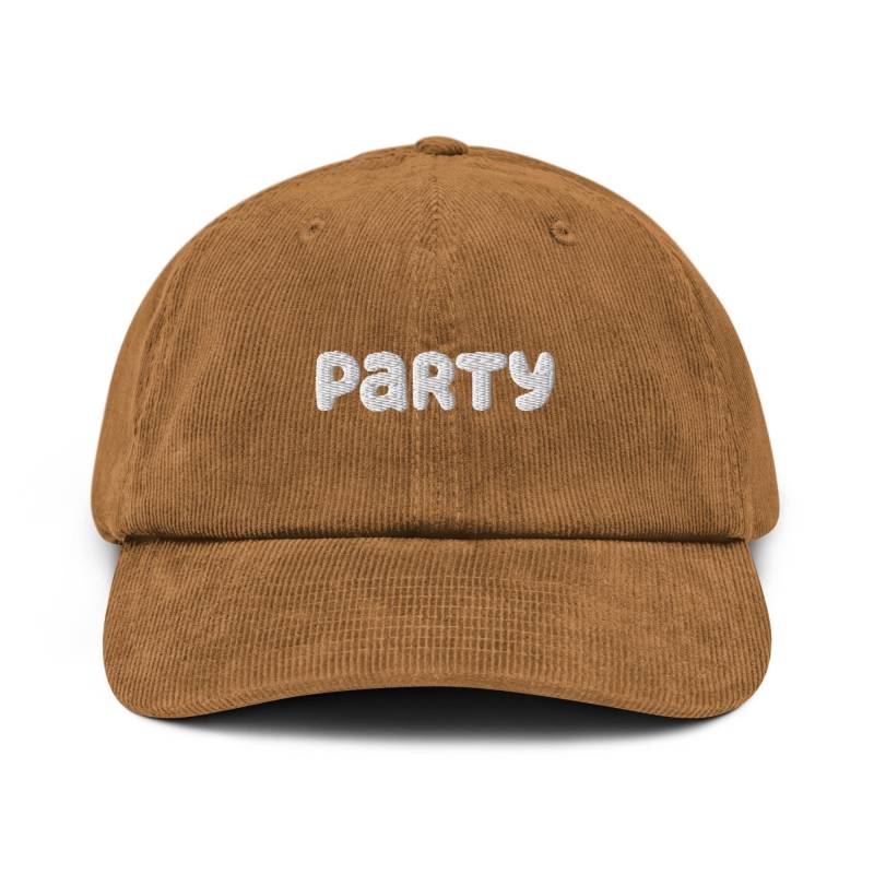 Party Hut Bestickter Aus Baumwollcord Passform Verstellbar von TofuTigerStudio