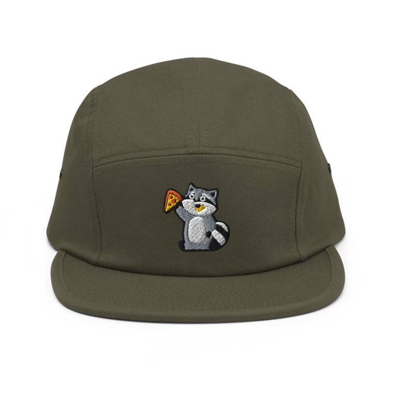 Bestickte 5-Panel Cap Aus Baumwolle Mit Waschbär Motiv Verstellbare Passform von TofuTigerStudio