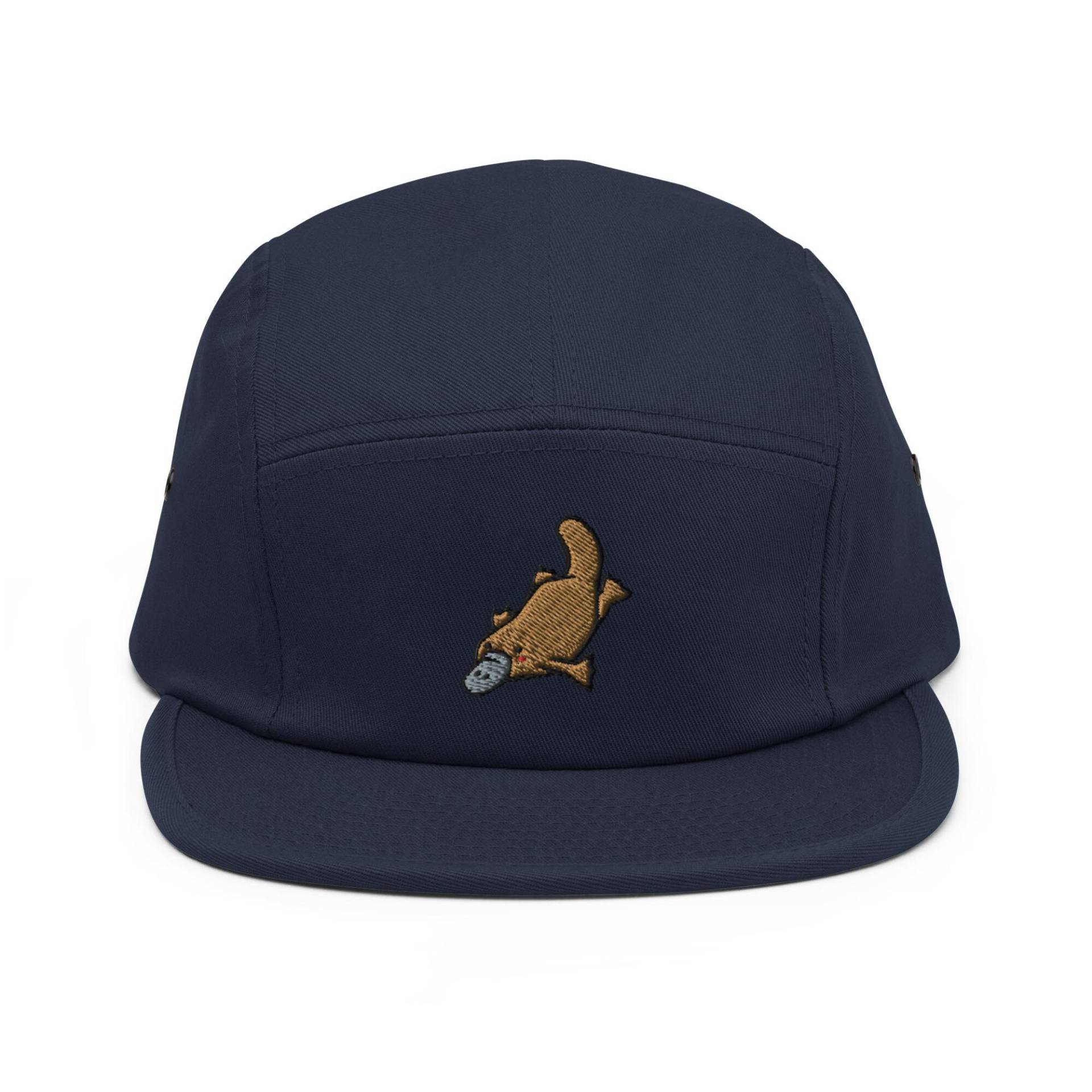 Platypus Bestickte 5-Panel Camper Cap - Reine Baumwolle, Bequeme Passform in Verschiedenen Farben von TofuTigerStudio