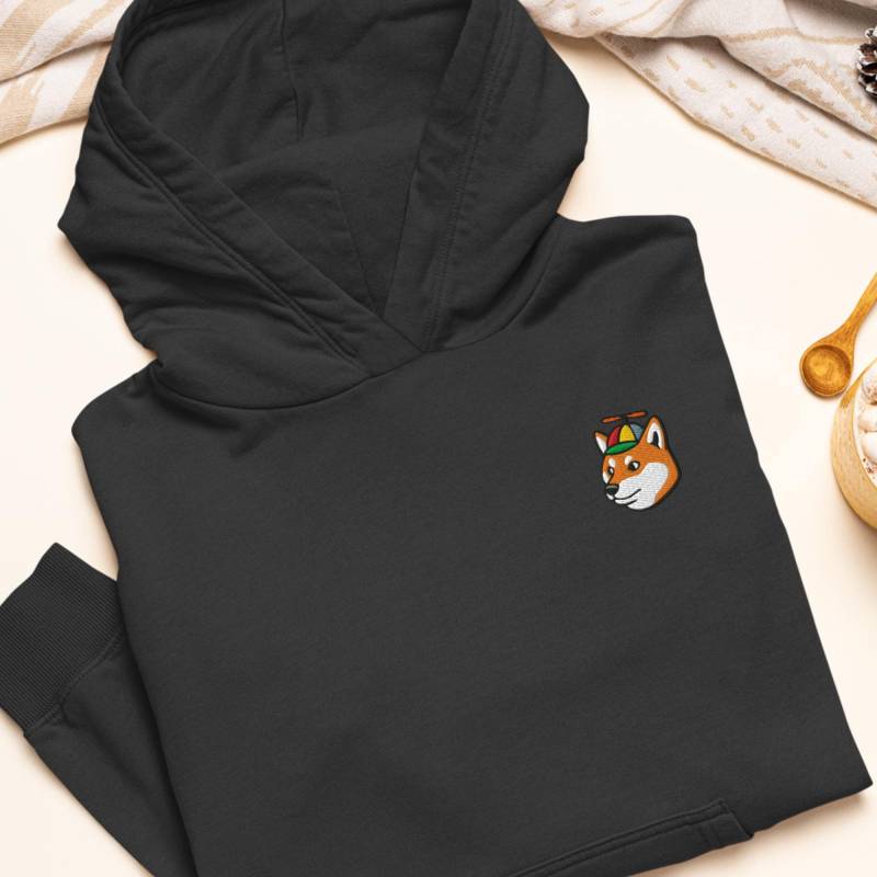 Propeller Hat Shiba Inu Bestickter Hoodie Schwere Mischung Aus Baumwolle Und Polyester, Unisex Fit von TofuTigerStudio