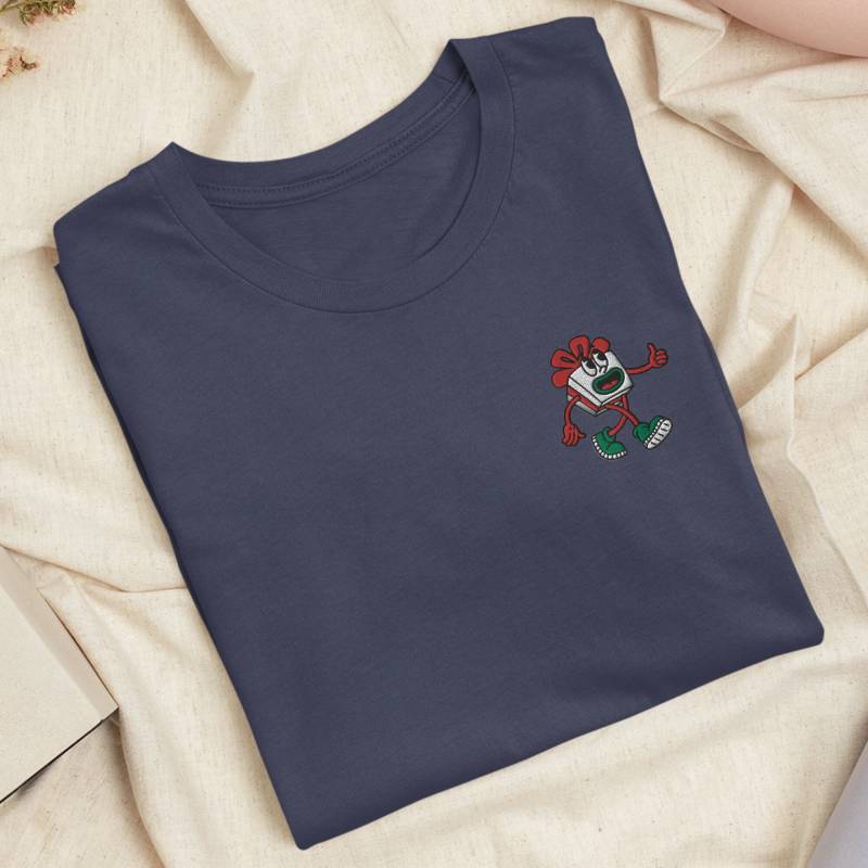 Retro Weihnachtsgeschenk Verpackt Box Bestickt T-Shirt Leichte Baumwolle, Unisex Fit Retro Weihnachtsgeschenk Verpackt Box Bestickt T-Shirt Leichte Baumwolle, Unisex Fit von TofuTigerStudio