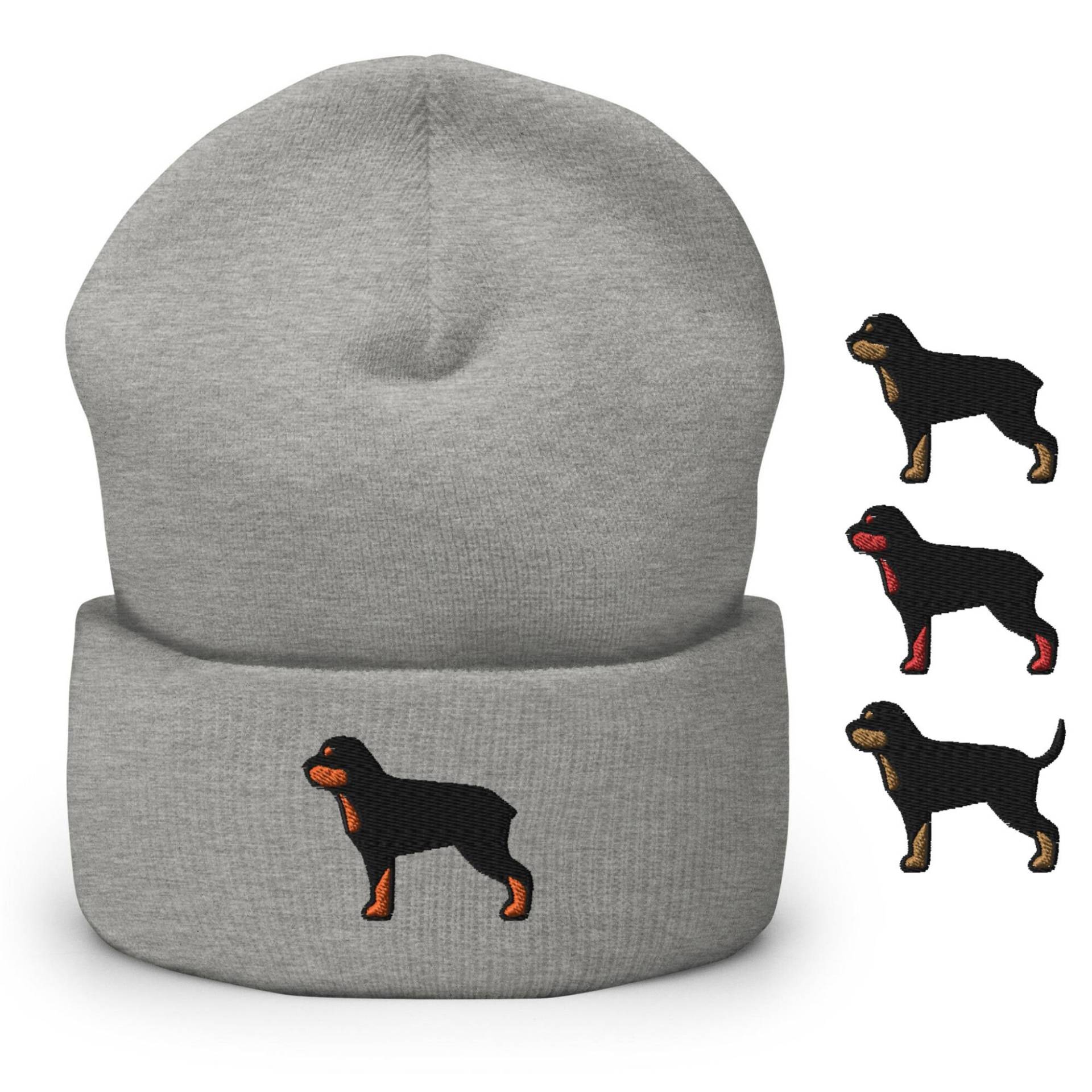 Rottweiler Embroided Cuffed Beanie - Warme Und Stilvolle Kopfbedeckung in Verschiedenen Farben von TofuTigerStudio