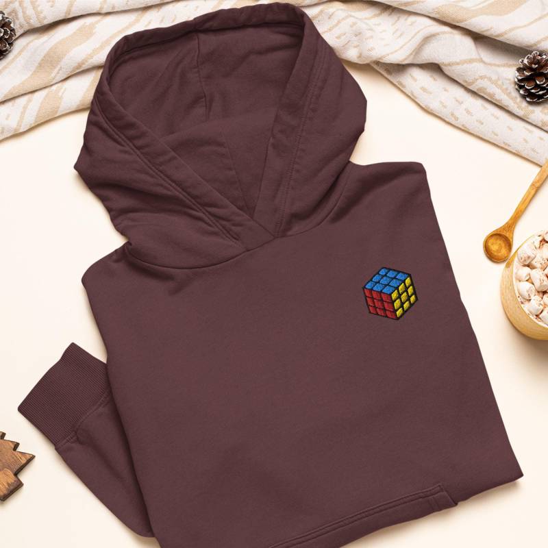 Rubiks Cube Bestickter Hoodie Heavy Blend Cotton-Poly, Unisex Fit von TofuTigerStudio