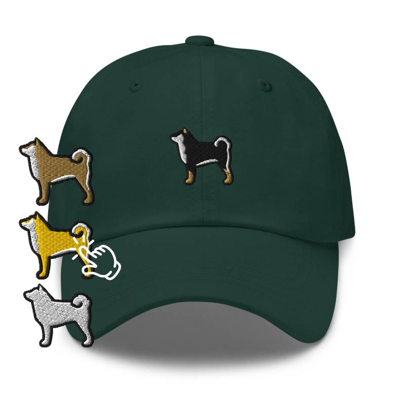Shiba Inu Bestickte Dad-Kappe Verstellbare Unisex-Kappe Aus Chino-Baumwolltwill von TofuTigerStudio